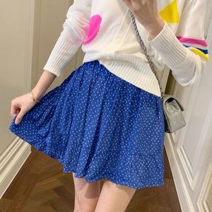 Royal blue floral skirt